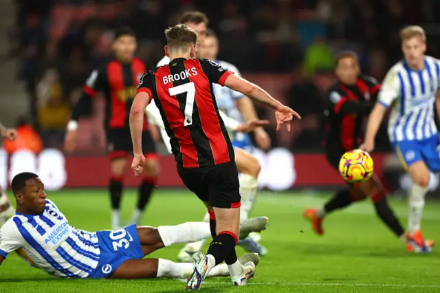 David Brooks of AFC Bournemouth scores