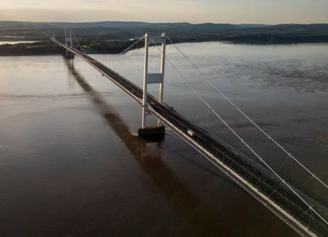 Aerial view of M48 Severn Bridge