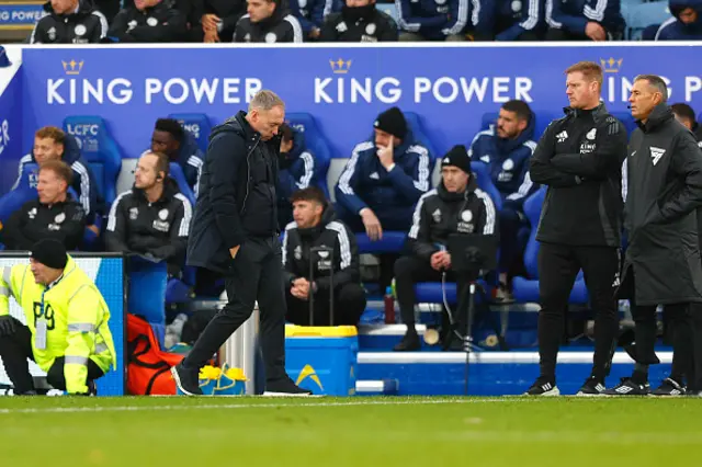 Leicester City manager Steve Cooper looks on