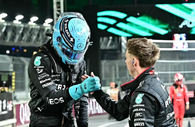 George Russell at the Las Vegas GP.