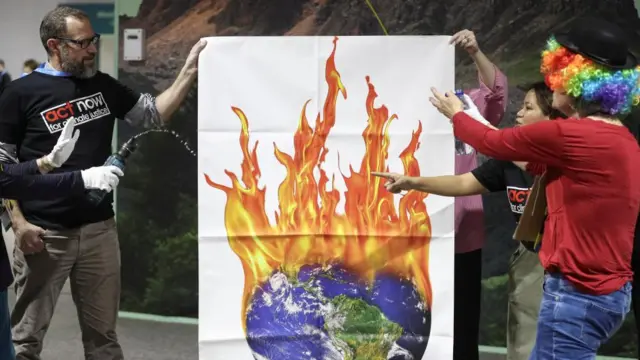 Environmental activists protest during the COP29 United Nations climate change conference, in Baku, Azerbaijan November 22, 2024