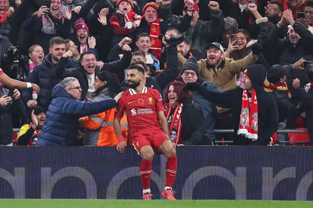 Mohamed Salah celebrating