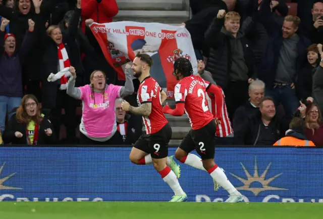 Armstrong celebrates his goal