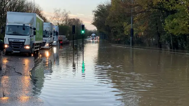 Roads in Chippenham are flooded with some being impassable