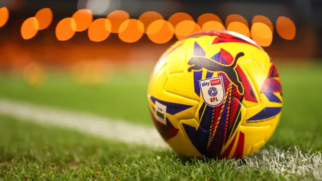 The matchball ahead of Port Vale v Crewe pictured on the turf at Vale Park