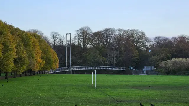 The same field on Monday morning after the floodwater subsided