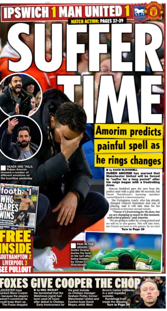 The back page of Monday's Daily Star