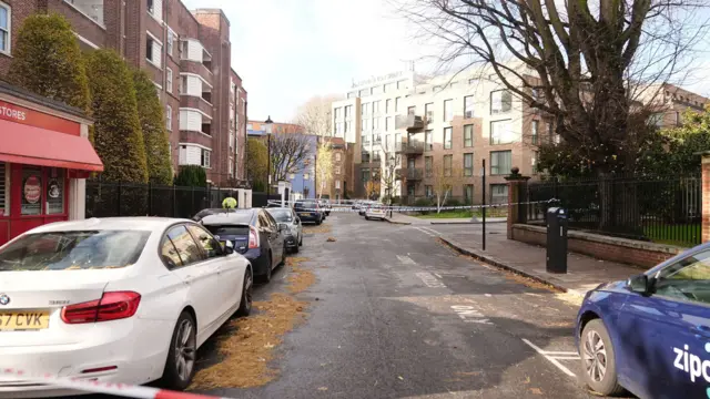 A police cordon at the scene on Southern Grove in Ladbroke Grove, west London