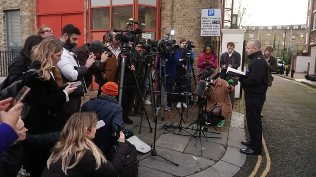 Superintendent Owen Renowden speaks to the media on West Row, near the scene on Southern Grove in Ladbroke Grove, west London, after an eight-year-old girl was seriously injured when she was shot