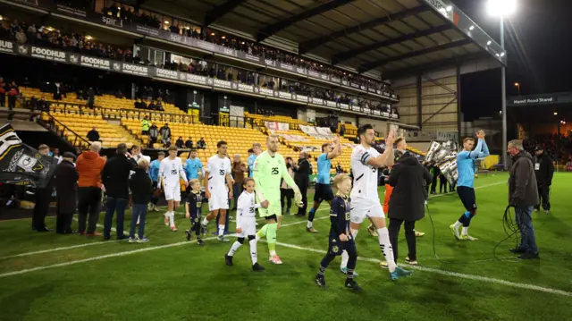 Port Vale and Crewe walk out at Vale Park