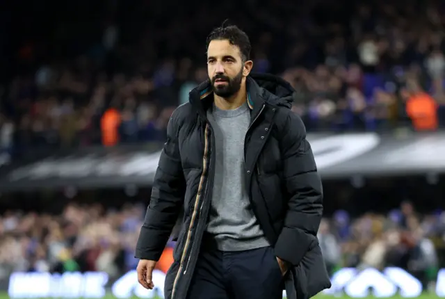 Ruben Amorim looks on following Manchester United's draw with Ipswich Town