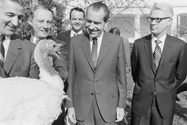 President Nixon Giving Annual Pardon to Thanksgiving Turkey