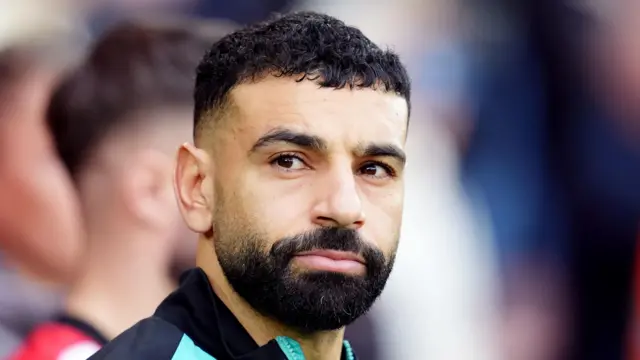 Liverpool forward Mohamed Salah looks on prior to the match at Southampton