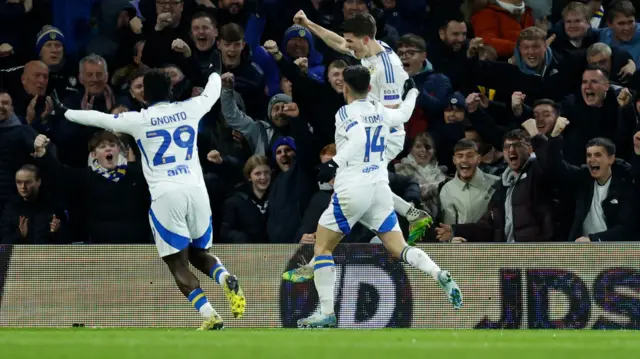 Leeds celebrate scoring