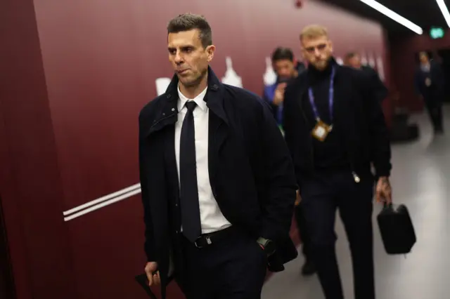 Thiago Motta, Head Coach of Juventus, arrives at the stadium