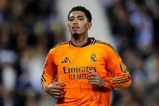 Jude Bellingham looks on while playing for Real Madrid