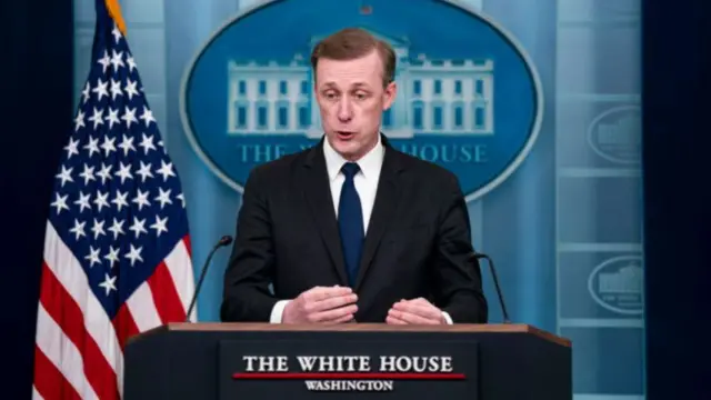 Jake Sullivan US national security adviser, speaks during a news conference in the James S. Brady Press Briefing Room at the White House in Washington, DC, US, on Wednesday, Nov. 13, 2024