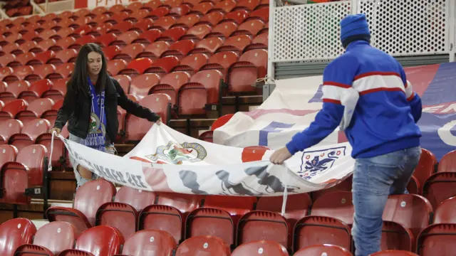 Middlesbrough fans put a flag out