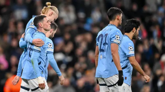 Manchester City's Phil Foden, Erling Haaland, Matheus Nunes and Ilkay Guendogan