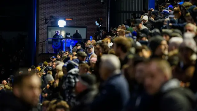 Portsmouth fans in dark