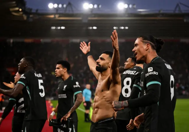 Liverpool players celebrate