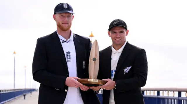 England captain Ben Stokes and New Zealand captain Tom Latham