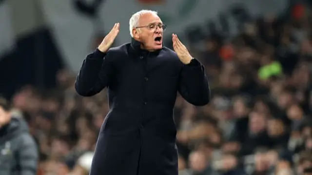 Claudio Ranieri manager / head coach of AS Roma reacts