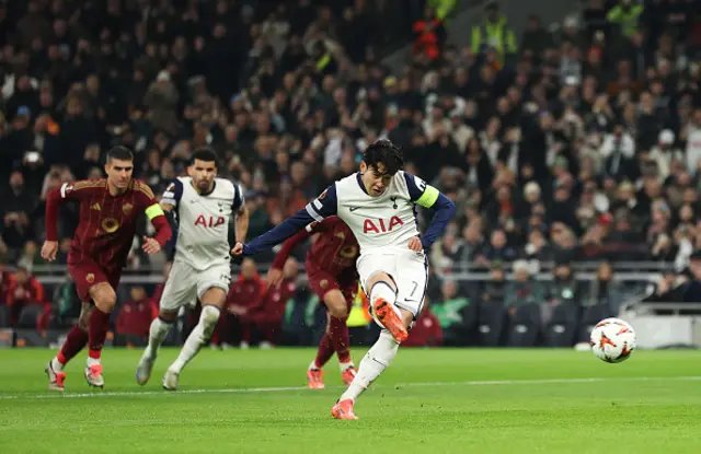 Son Heung-Min of Tottenham Hotspur scores