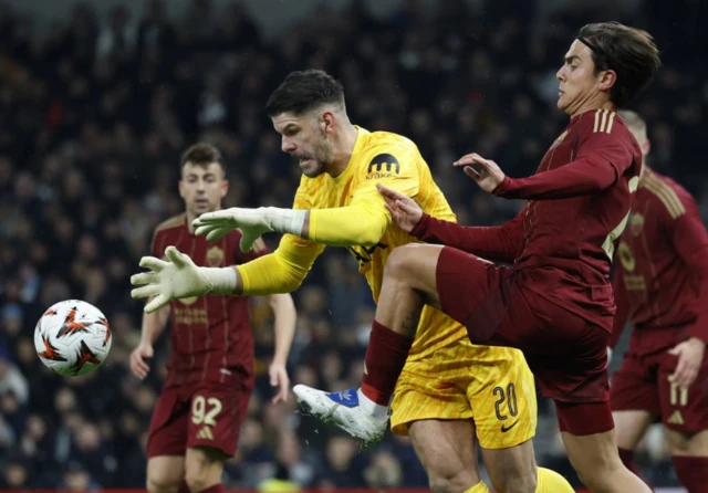 Fraser Forster collects the ball