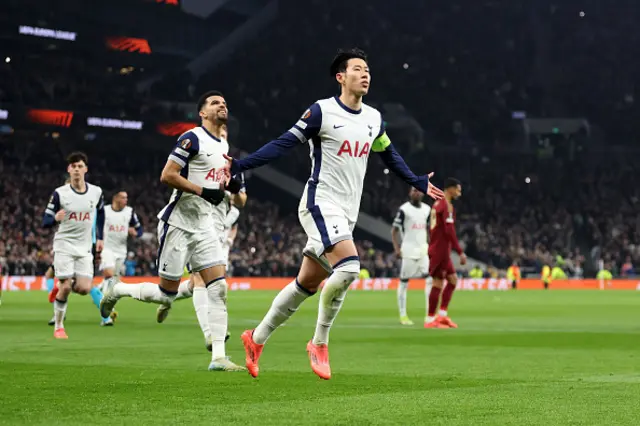 Son Heung-Min of Tottenham Hotspur celebrates