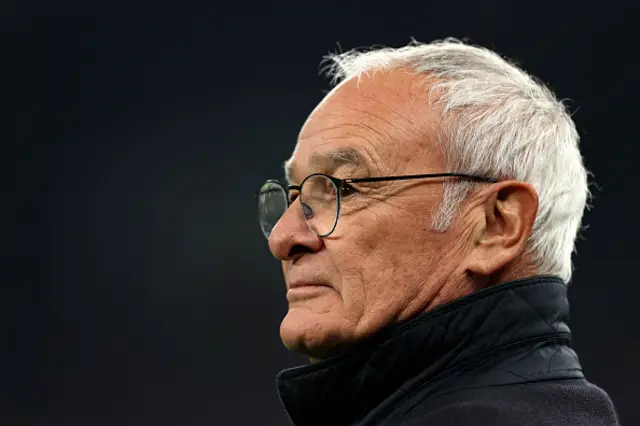 Claudio Ranieri, Head Coach of AS Roma, looks on