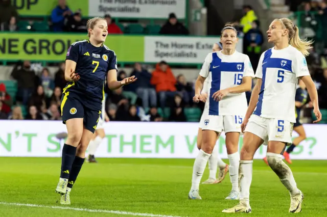 Emma Watson playing for Scotland against Finland