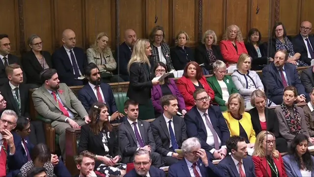 Screen grab of MP Kim Leadbetter speaking during the debate of the Terminally Ill Adults (End of Life) Bill, in the chamber of the House of Commons