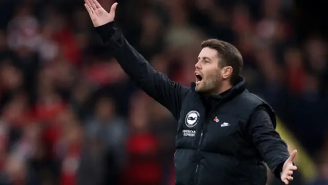 Fabian Hurzeler gestures on the touchline