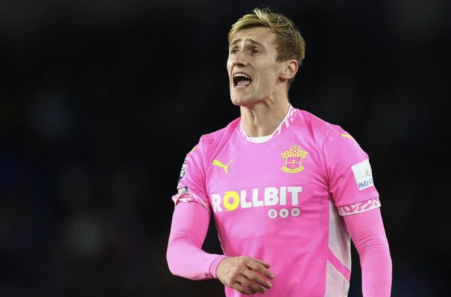 Southampton's Flynn Downes reacts