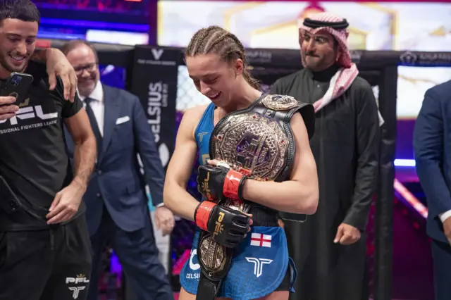 Dakota Ditcheva holds the PFL flyweight world title