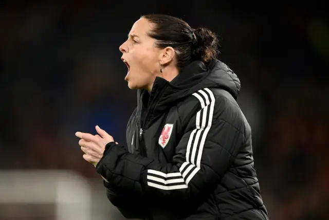 Rhian Wilkinson urges her players on