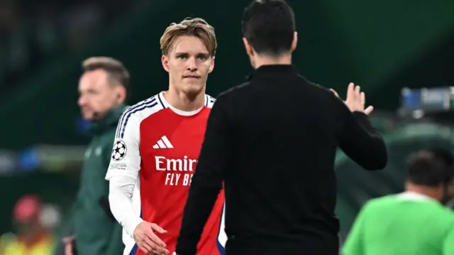 Martin Odegaard and Mikel Arteta