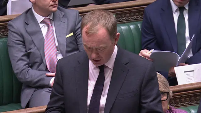 Tim Farron speaking in the Commons