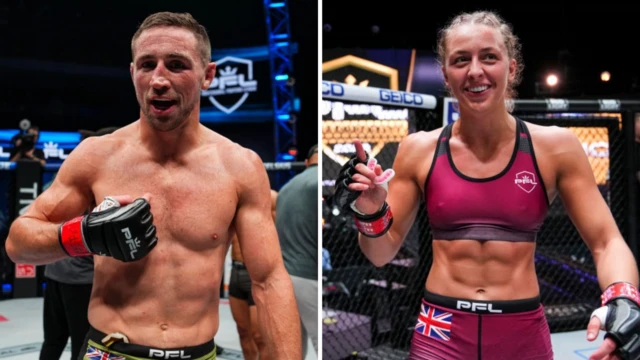 Brendan Loughnane points at his chest and Dakota Ditcheva holds up her finger