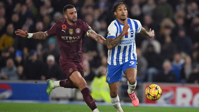 Action from Brighton v Man City