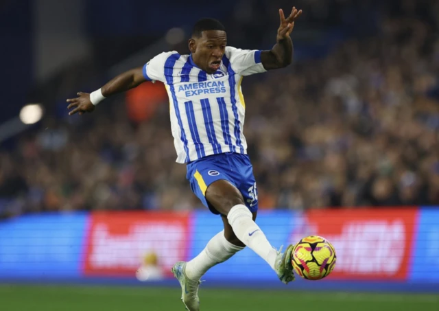 Brighton & Hove Albion's Pervis Estupinan in action