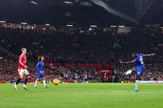 Moises Caicedo of Chelsea scores a goa