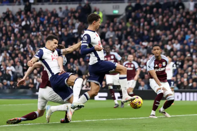 Brennan Johnson of Tottenham Hotspur scores his team's first goal