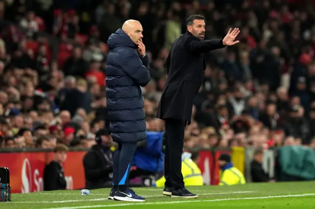 Manchester United interim manager Ruud van Nistelrooy (right) and Chelsea manager Enzo Maresca