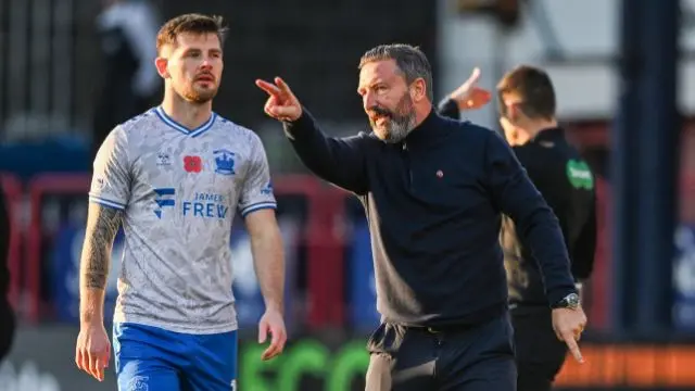 Kilmarnock's Matty Kennedy with manager Derek McInnes