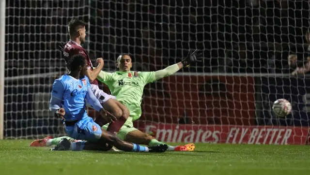 Nile Ranger scoring for Kettering against Northampton