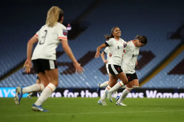 Taylor Hinds celebrates scoring for Liverpool