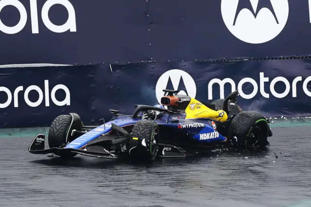 Alex Albon crashes