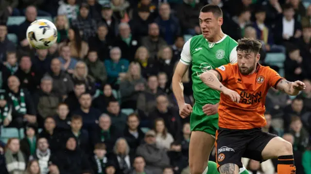 Lewis Miller scores for Hibernian against Dundee United